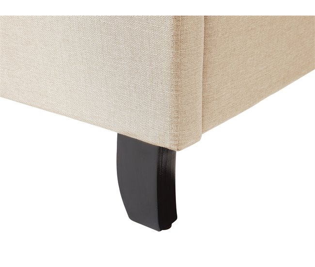 Beliani Cama con somier Poliéster BORDEAUX 147x217 Beige