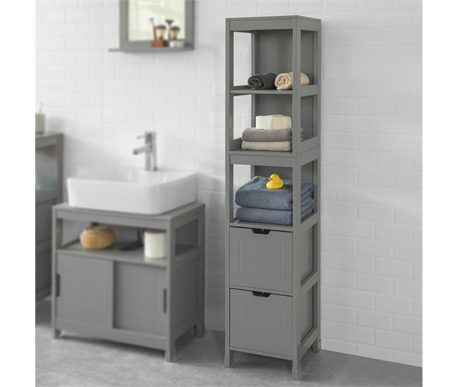 Mueble Columna de baño FRG126-SG SoBuy Gris
