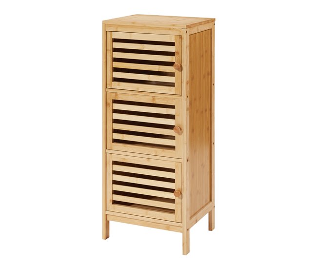 Armario de Salón Ypäjä con 3 puertas bambú Natural