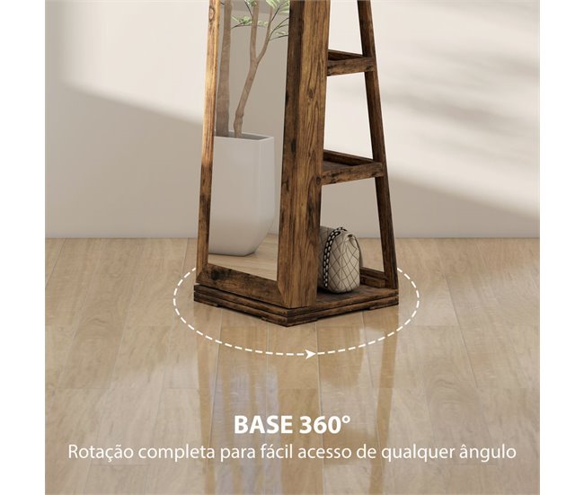 Espejo Joyero MDF, Vidrio HOMCOM, hogar - decoración Rojo