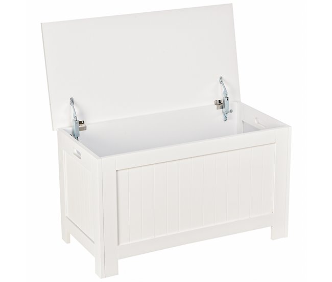 Otomana de Almacenaje Tablero de MDF HOMCOM 81 Blanco