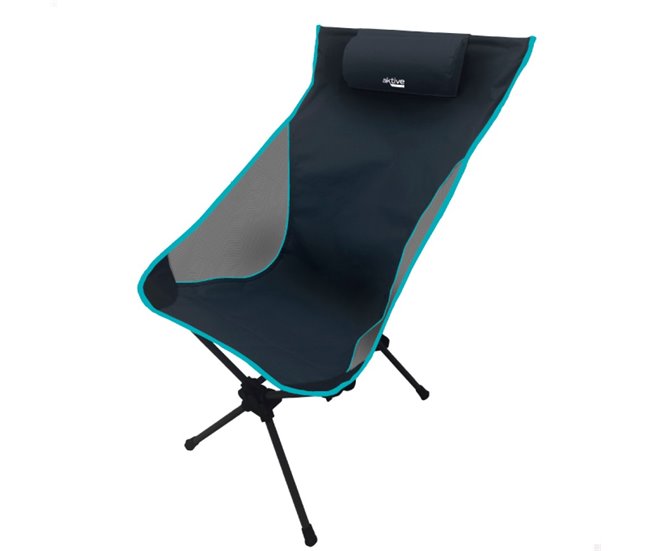 Aktive Silla plegable camping ultracompacta cojín Negro