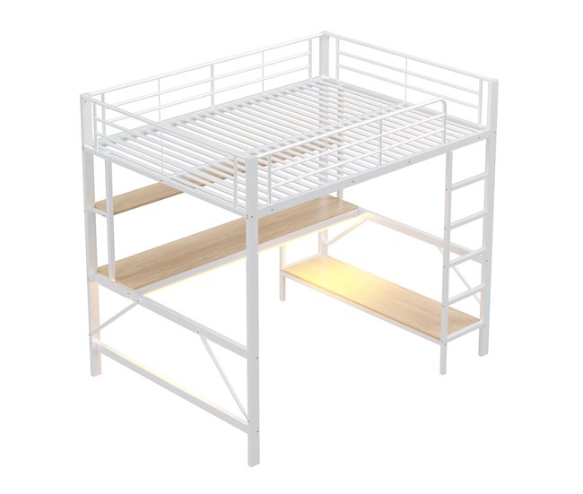 Cama alta para niños 145x204 Blanco