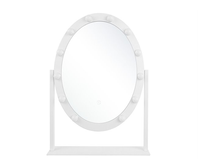 Beliani Espejo de maquillaje ROSTRENEN Blanco