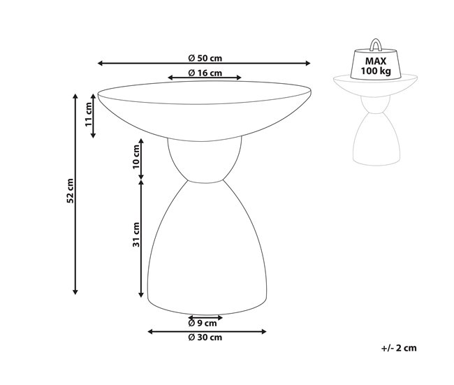 Beliani Mesa auxiliar CAFFI Crema