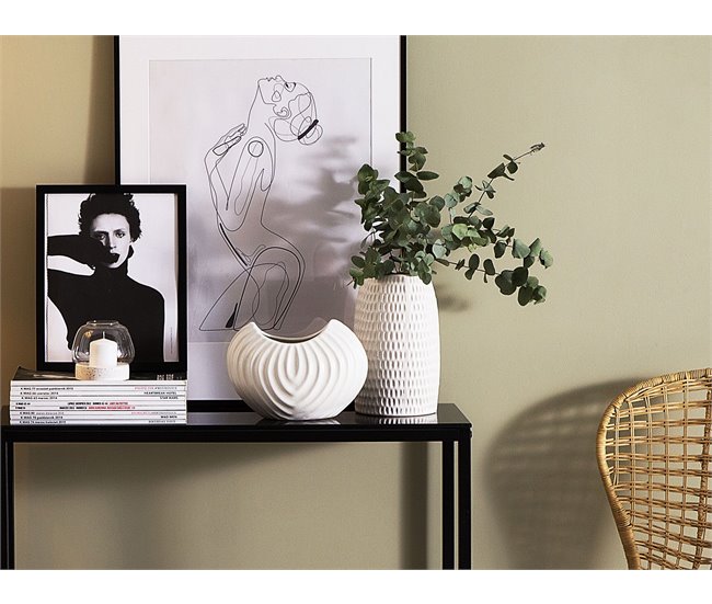 Beliani Jarrón decorativo LINZI Blanco