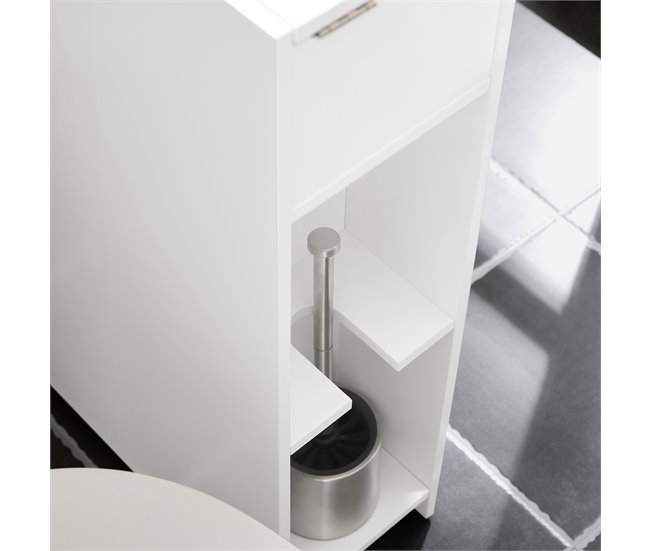 Estantería Estrecha para Nichos para Baño BZR111-W SoBuy Blanco