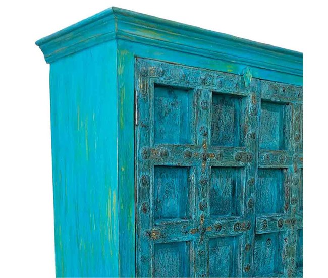 Armario de madera acabado artesanal Azul