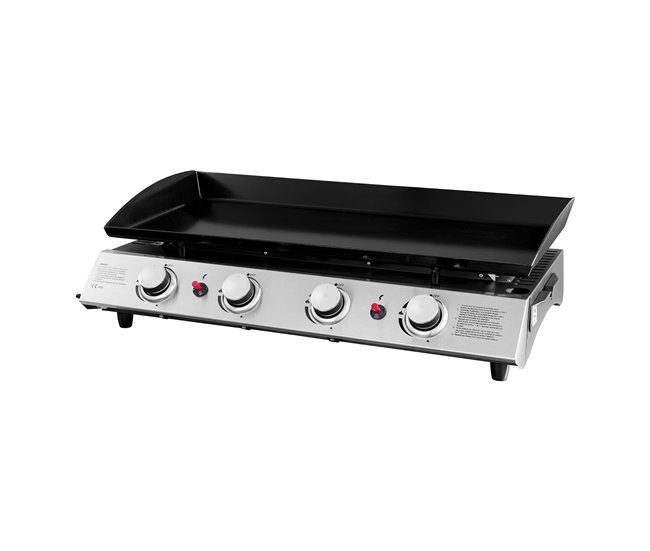 Plancha de gas VALENCIA - 4 quemadores 10kW Negro
