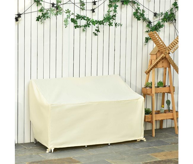 Funda Protectora de Banco Tela Oxford Outsunny 140x84 Beige