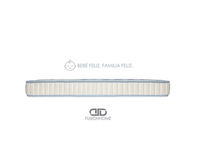 Colchón Minicuna Bebé - Antialérgias e Hipoalergénico - Altura 12cm - Tejido Strech Blanco/ Gris