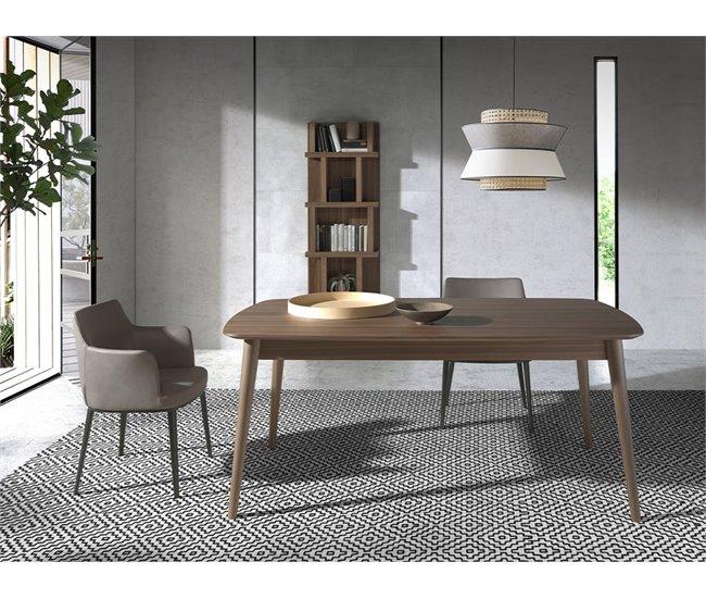 Silla comedor tela y patas acero negro Vison