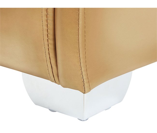 Beliani Cama de agua Piel PARIS 215x228 Dorado