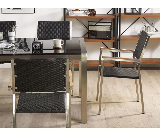 Beliani Silla de comedor GROSSETO Negro