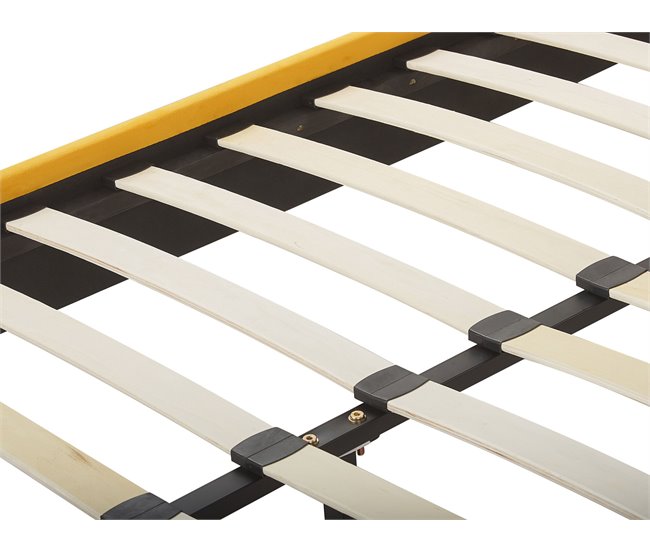 Beliani Cama Terciopelo FLAYAT 193x215 Amarillo