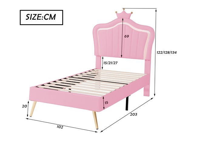 Camas infantiles 102x203 Rosa