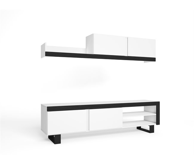 Mueble de Salón IDEM TALL 200 Blanco/ Negro