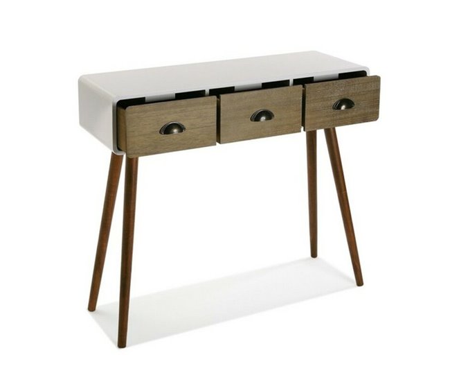 Recibidor con 3 Cajones Blanco/ Madera