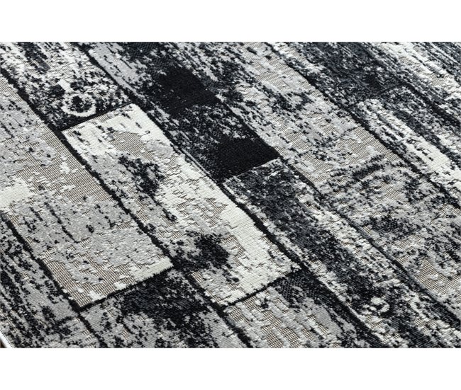 Alfombra LISBOA 27211356 tablero parquet Rectángulos 80x150 Gris