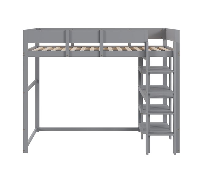 Cama alta para niños 96x204 Gris