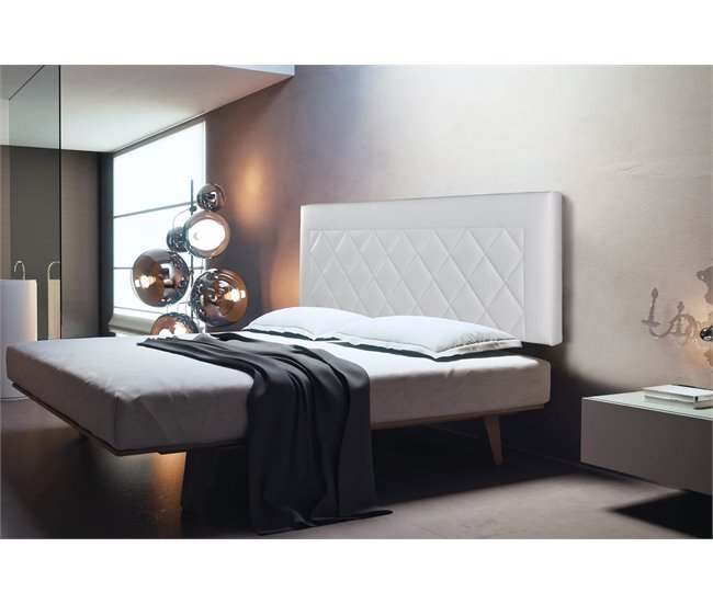 Cabecero de Cama DOMUS Tapizado Polipiel 145 Blanco