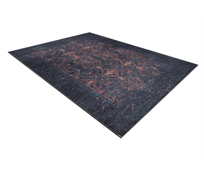 Alfombra lavable ANDRE 1013 Ornamento vintage 160x220 Negro