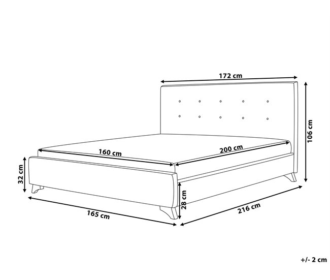 Beliani Cama con somier Poliéster AMBASSADOR 172x216 Beige
