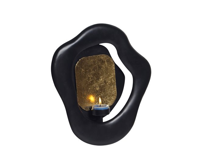 Portavelas deco pared CARYA marca ECOANYA Negro