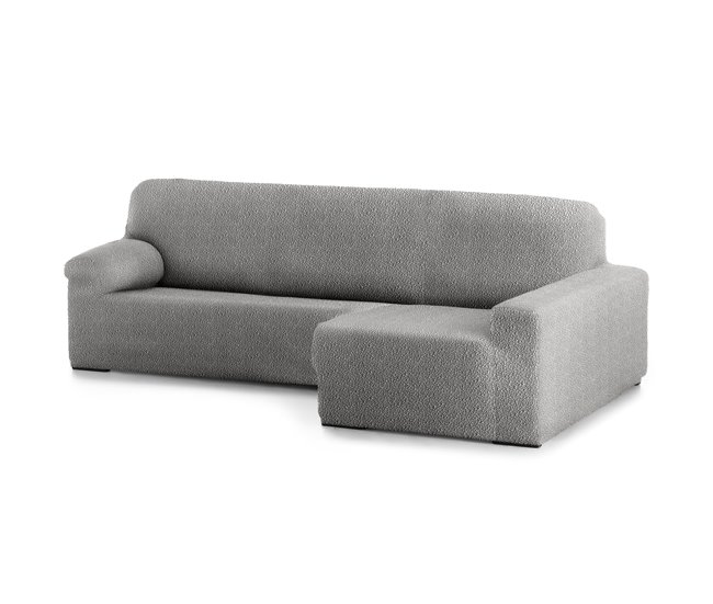 Conforama Funda Sofá Bielastica Adaptable Roc Chaise Longue Brazo Largo Derecha (250-360 cm) Gris Claro