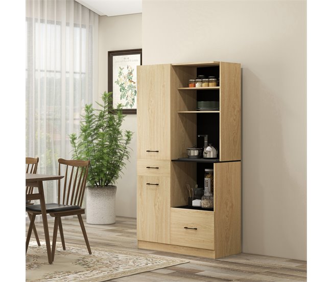 Alacena de Cocina Melamina de Madera HOMCOM Marron