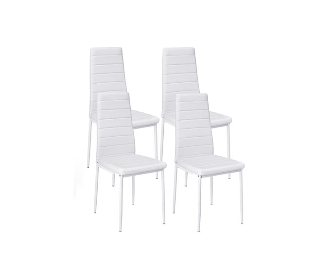 Silla de Comedor en Polipiel/metal Blanco
