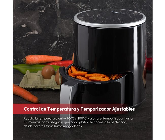 Air Fryer con pantalla digital y temperatura ajustable SwissHome Negro