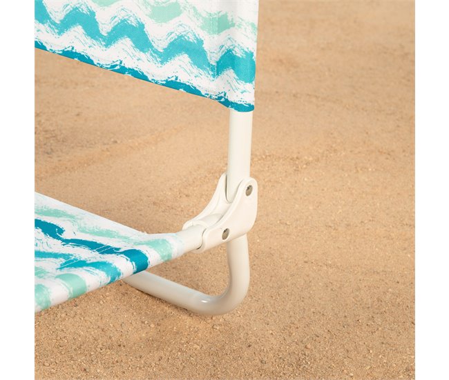 Aktive Silla baja plegable de playa con estructura de acero Azul