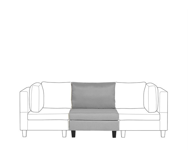 Sillón modular tapizado FEVIK Gris Claro