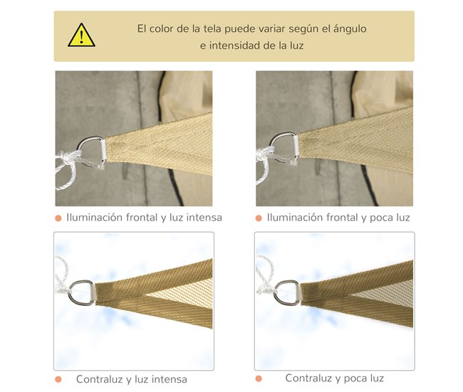 Toldo Vela Triangular PE Outsunny 300x300 Marron