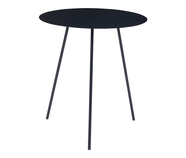 Mesa auxiliar Sula redonda 3 patas metal [en.casa] 50x50 Negro