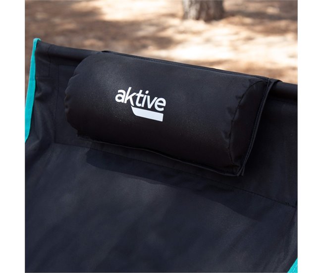 Aktive Silla plegable camping ultracompacta cojín Negro