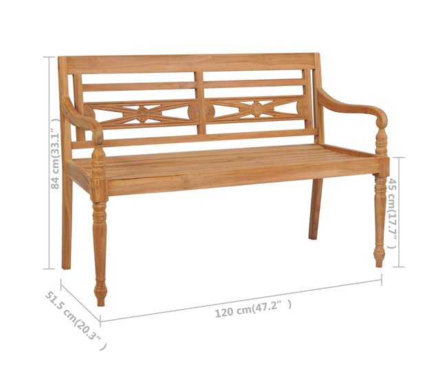 Banco de madera datavia de jardín 120x51 Azul