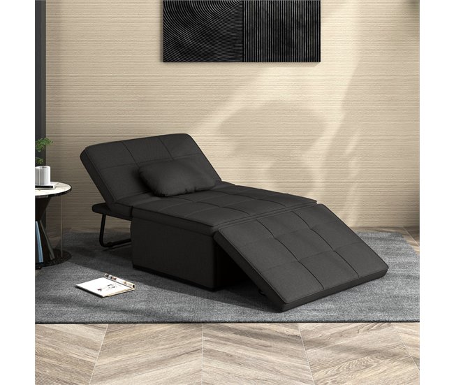 Sofá Cama Lino, Espuma HOMCOM, hogar - sofás y butacas Negro