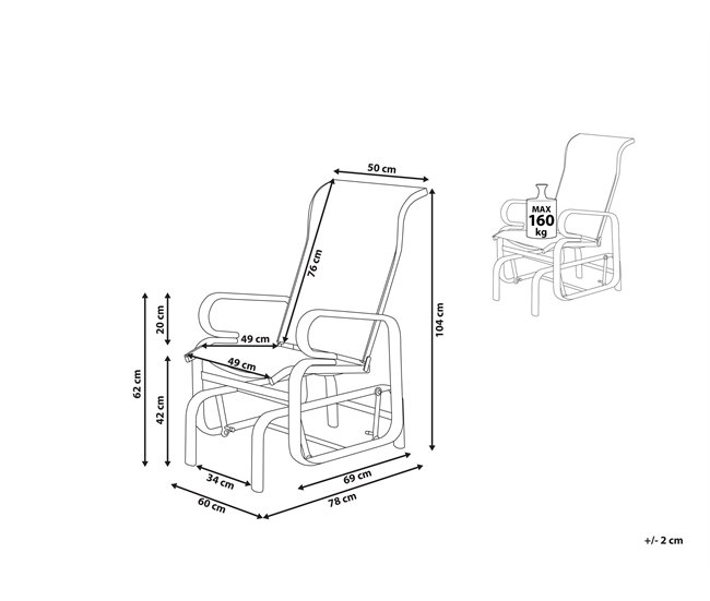 Beliani Sillón BORGIO Marron