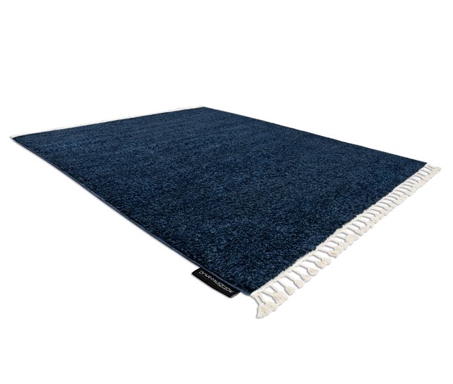 Alfombra BERBER 9000 Franjas Bereber Marroquí Shaggy 200x290 Azul