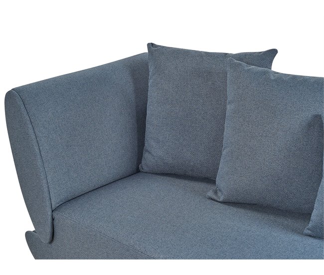 Beliani Chaise longue izquierdo Lino sintético MERI Azul