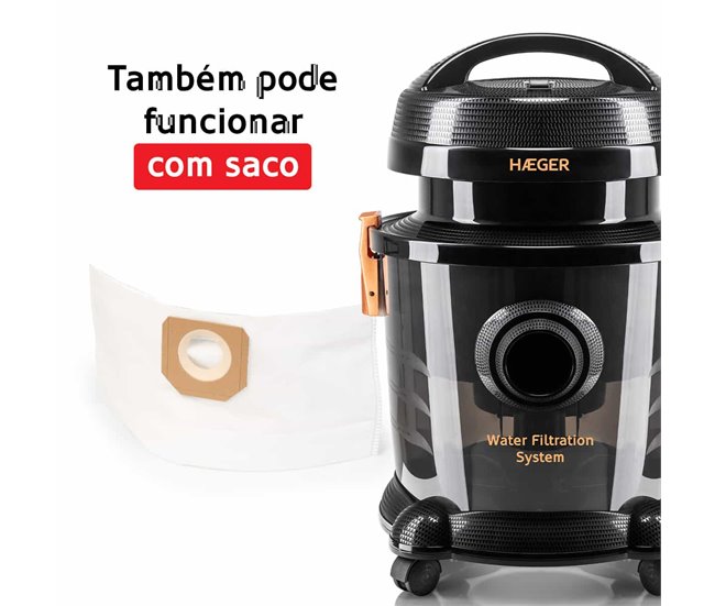 Aspirador con filtro de agua HAEGER Aquaclean 1200 Negro