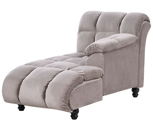 Beliani Chaise longue Poliéster LORMONT Gris Oscuro