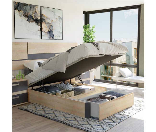 Canapé Luxury Max 3D 135x190 Roble Gris