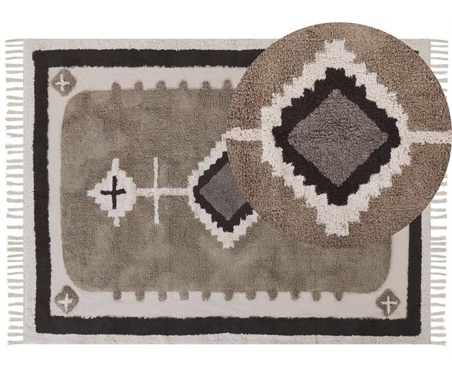 Beliani Alfombra de pelo corto GEYVE 160x230 Beige