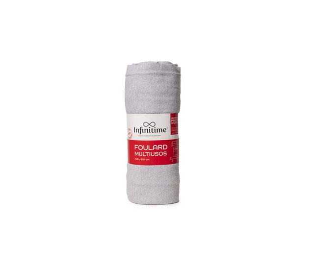Plaid multiusos LISO color gris claro 