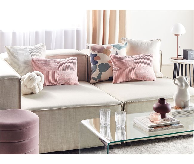 Beliani Cojín decorativo MILLET 50x30 Blanco/ Beige