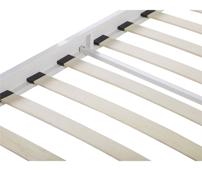Beliani Cama con somier Metal MAURS 187x209 Blanco