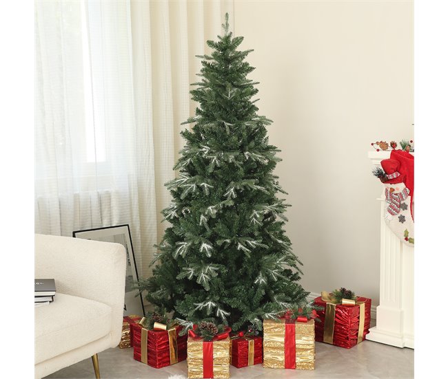 Árbol de Navidad Plástico, Acero HOMCOM, hogar - decoración Verde